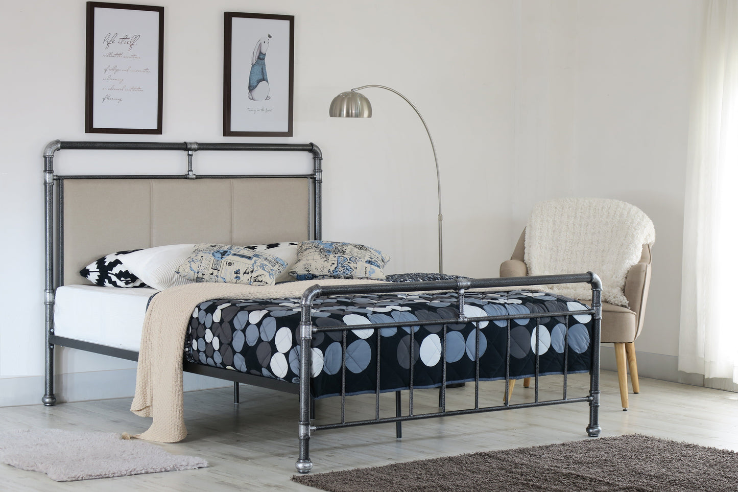 Arcadia Metal Copper Pipe Bed Frame - A Unique and Industrial-Chic Addition to Your Bedroom